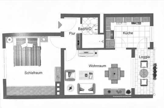 Schöne sonnige Wohnung in zentraler Lage