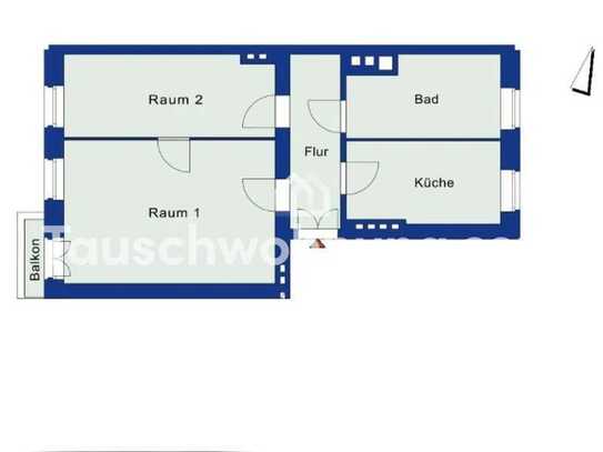 Tauschwohnung: 2 Zimmer Traumwohnung, landeseigene, Süd-Ausrichtung