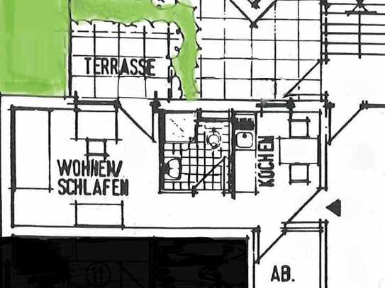 Möblierte 1-Zimmer-Terrassenwohnung in Künzelsau / Taläcker