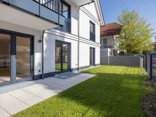 Neubau-Erstbezug: 3-Zimmer plus 1 Raum im Souterrain | EG-Wohnung mit Terrasse und Garten