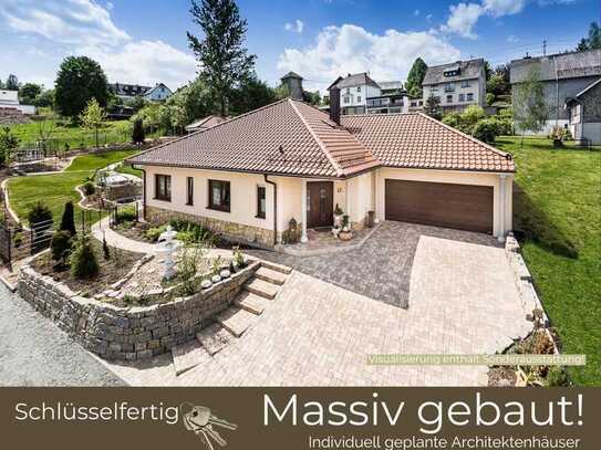 * Individuell gestalteter Bungalow von Elbe-Haus in Massivbauweise * -