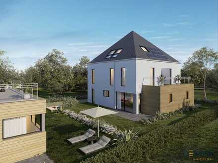WIR BAUEN AUS HOLZ, DEM BAUSTOFF DER ZUKUNFT!
DHH mit Dachterrasse - KW 40 plus Haus mit PV-Anlage