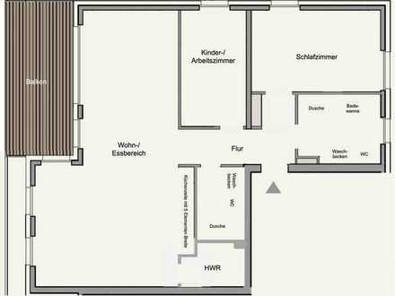 Exklusive 2. OG Etagenwohnung in perfekter Lage mit Balkon und TG-Stellplatz von privat