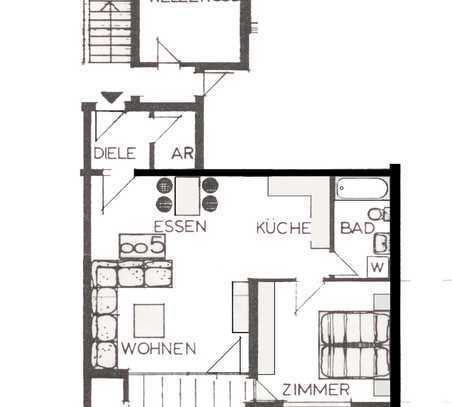 Ruhige möblierte 2-Zimmer mit Südterrasse in Meersburg