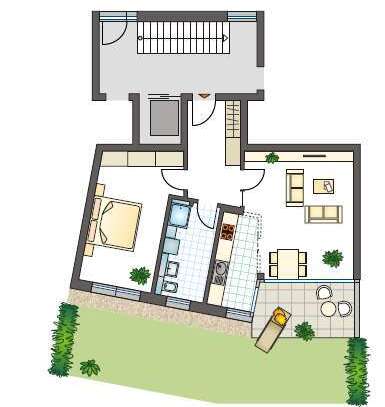 2-Zimmer-Wohnung in ruhiger Lage mit Garten