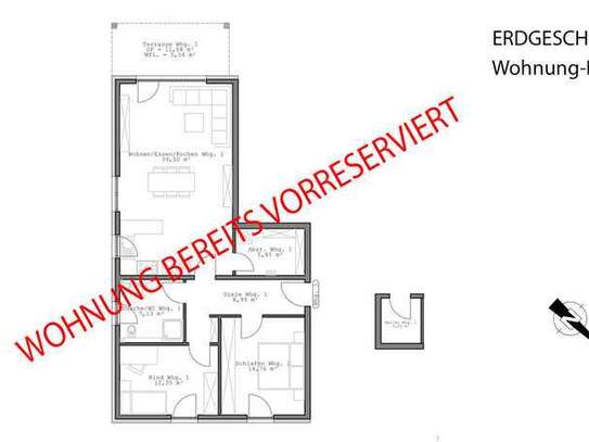 3-Zimmer-Wohnung mit großer Terrasse und Garten – ab 01.03.2025