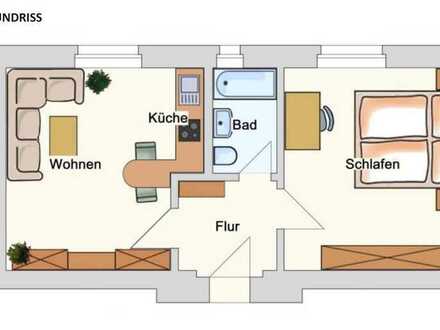 vermietete 2-Zimmer-ETW im 2. OG mit Wanne in beliebter Wohnlage "Gartenstadt" in Plauen