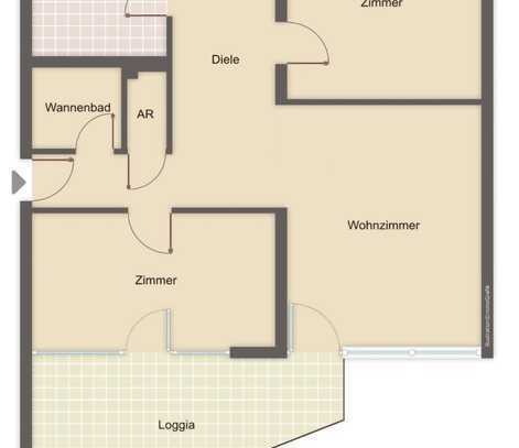 Helle 3,5-Zimmer-Wohnung mit großem Balkon im beliebten Bocklemünd