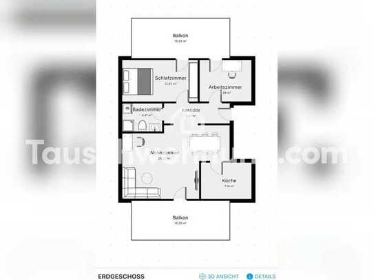 Tauschwohnung: Tausche sehr schöne 3Z. gg 2Z. Wohnung in Bonn