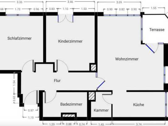 Vollmöblierte 3-Zimmer-Wohnung für 3 Jahre befristet zur Miete