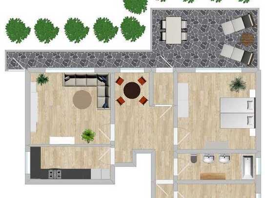 Sehr gepflegte 2,5-Zimmer-Wohnung in ruhiger Wohnlage in toller Gartenidylle
