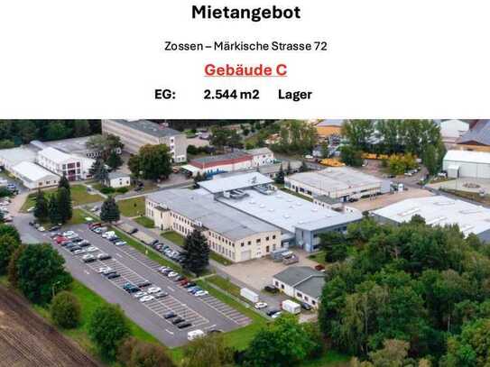 2544m2 Lagerhalle mit Hochregale und Büro zur Miete