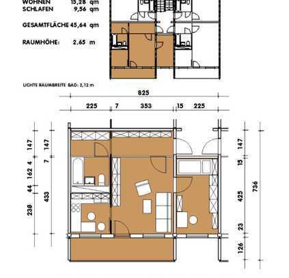 Schöne 2-Zimmer-Wohnung Balkon