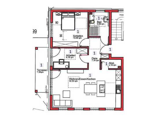 NEUBAU Schöne 3-Zimmer-Wohnung in Assamstadt (W1)