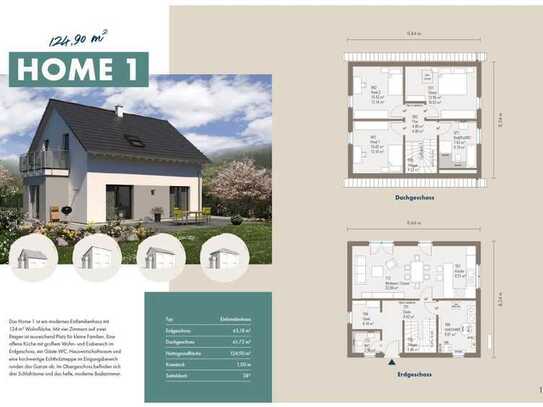 Einfamilienhaus HOME 1, inkl. Grundstück - Mit staatlicher Förderung ins Eigenheim