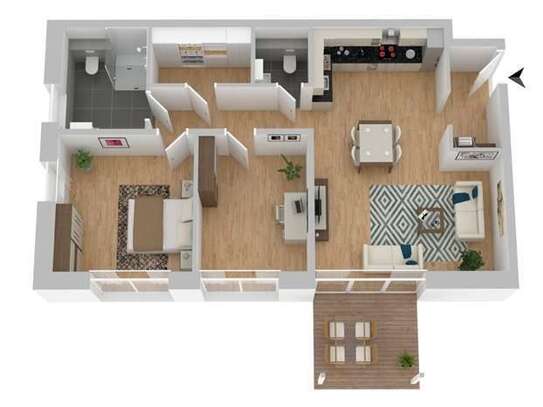 Energieeffiziente 3-Zimmer-Erdgeschosswohnung im Neubaugebiet Mondscheinweg zu mieten