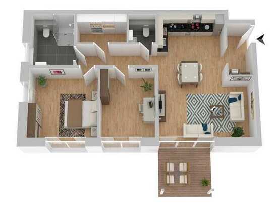 Energieeffiziente 3-Zimmer-Erdgeschosswohnung im Neubaugebiet Mondscheinweg zu mieten