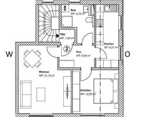 Schöne 2 Zimmer Wohnung in Perchting