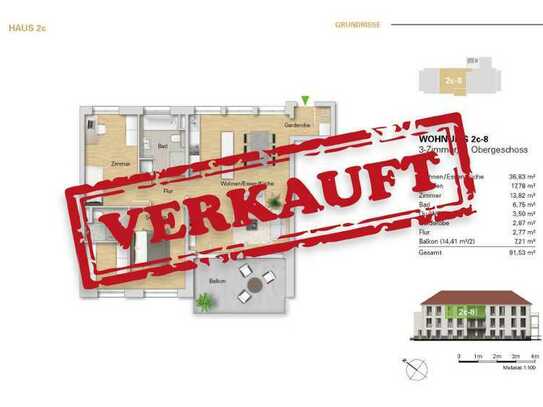 ***Neubau 3 Zi.-Wohnung im 2.OG, WE 2c-8 als Erstbezug mit Balkon***