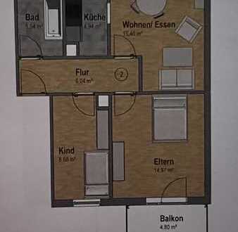 Vollständig renovierte 3-Zimmer-EG-Wohnung mit Balkon in Gaggenau