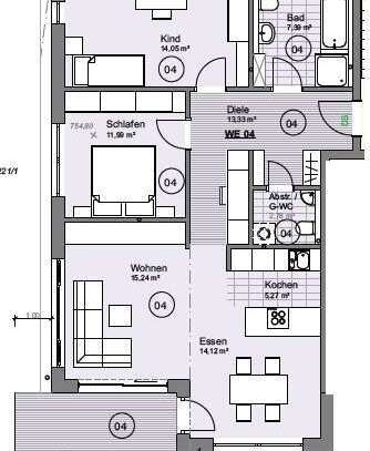 3-Zimmer-Wohnung mit Balkon und EBK in Laichingen