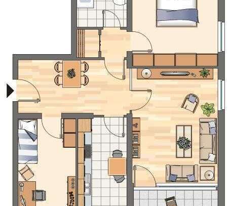 3-Zimmer-Wohnung in Kamen Methler - gr. Dusche - Balkon