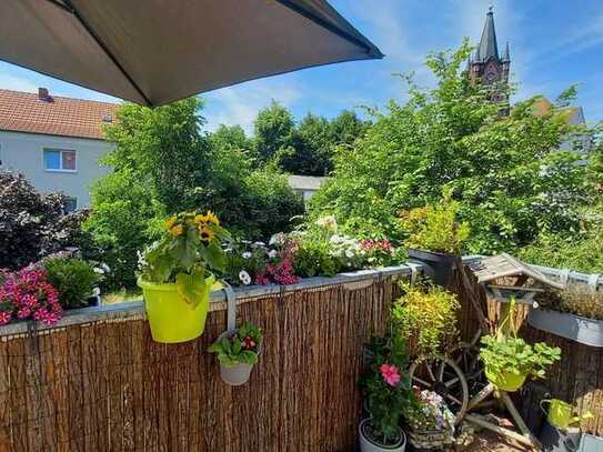 Wohnung mit Fachwerkbalken, gemauerten Rundbögen, Balkon & Garten