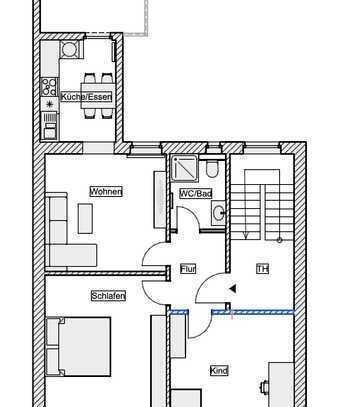 Frisch sanierte Wohnung im 1.OG in ruhiger Lage / Erstbezug