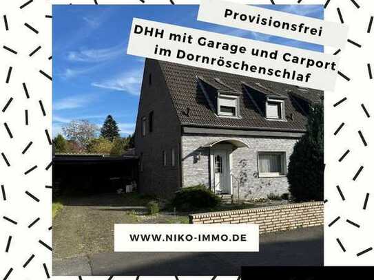 Doppelhaushälfte mit Garage und Carport im Dornröschenschlaf. Provisionsfrei!