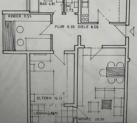 3-Zimmer-Wohnung mit Balkon und schöner Aussicht