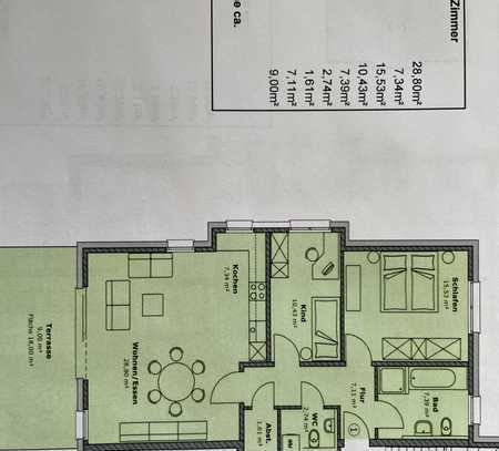 Exklusive, neuwertige 3-Raum-EG-Wohnung mit gehobener Innenausstattung mit EBK in Jestetten