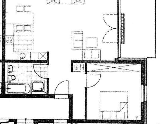 Bezugsfertige 2 Zimmerwohnung mit offener Küche und Balkon