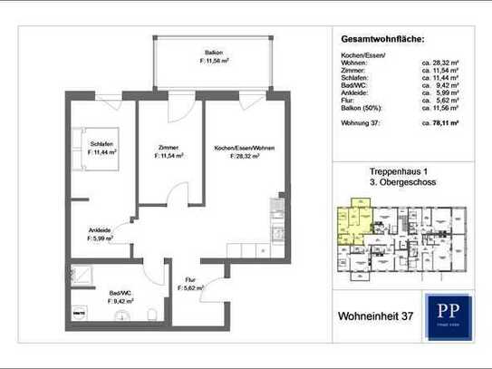 3 - Zimmer Wohnung mit EBK und Balkon im Prime Park in Aschaffenburg