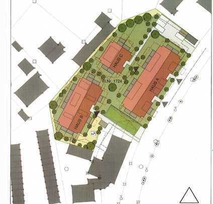 Wohnbaugrundstück projektiert mit Baugenehmigung für 44 Wohnungen mit Tiefgarage