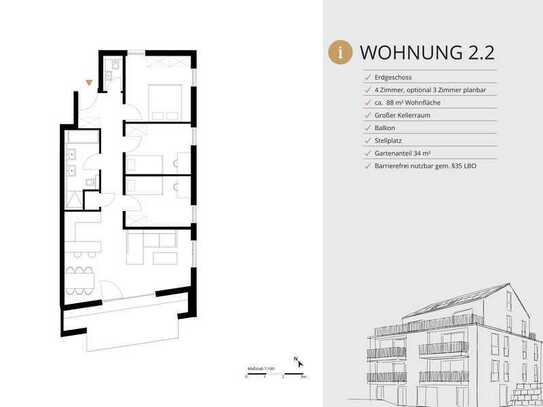 Exklusive Erdgeschosswohnung mit Gartenanteil