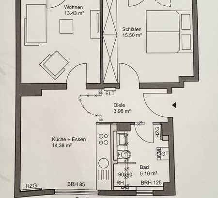 Modernisierte 2-Zimmer-Wohnung in Düsseldorf-Eller