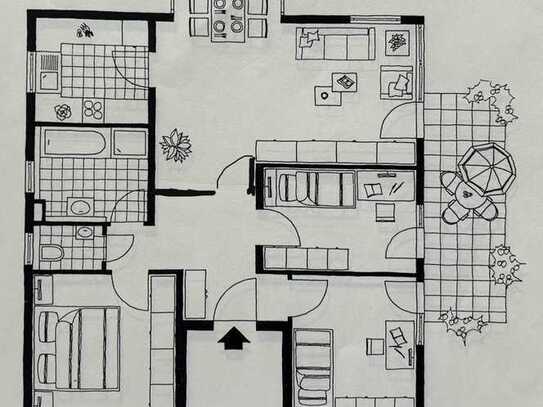 Stilvolle 4,5-Zimmer-Erdgeschosswohnung mit gehobener Innenausstattung mit EBK in Unterensingen