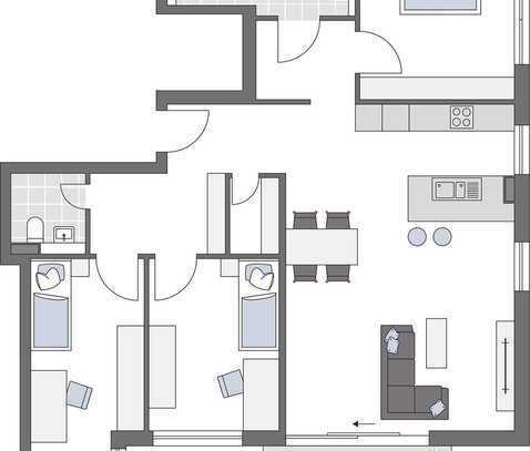++RESERVIERT++ Familien-Wohlfühlwohnung: Vier große Zimmer mit Terrasse im Grünen