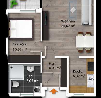 Betreutes Wohnen für Senioren: 2-Zimmer Wohnung mit Komfort und Sicherheit!