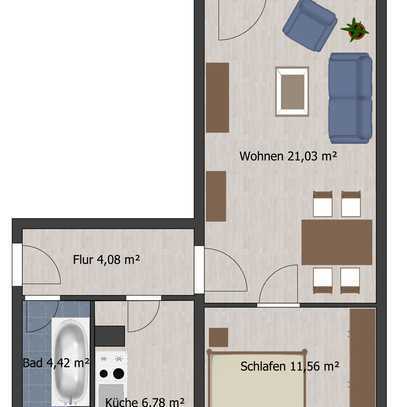 2-Raum Wohnung in ruhiger Lage