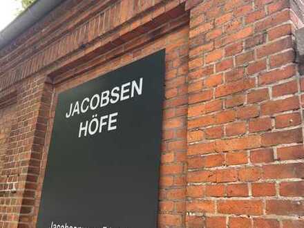 "Jacobsenhöfe", charmantes Büro im EG: 2 Räume + EBK/WC, DV-Verkabelung, saniert, hohe Räume !!!