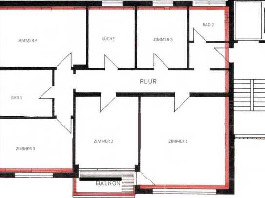 Geschmackvolle, modernisierte 6-Zimmer-Wohnung mit Balkon in Gudensberg