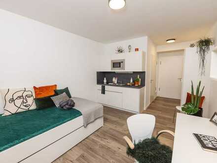 Möblierte 1-Zimmer-Wohnung in modernem Neubauhochhaus