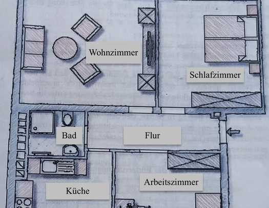 Sonnige, renovierte 3-Raum-Wohnung mit großem Balkon - ruhige, zentrale Lage in Duisburg