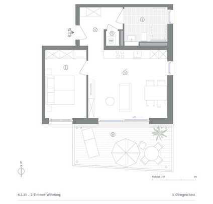 Lichtdurchflutete 2-Zimmer-Neubau-Wohnung mit Süd-Loggia & Ausblick in den BUGA-Park.