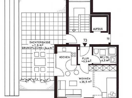 Helles und ruhiges Appartement mit großer Dachterrasse in Darmstadt