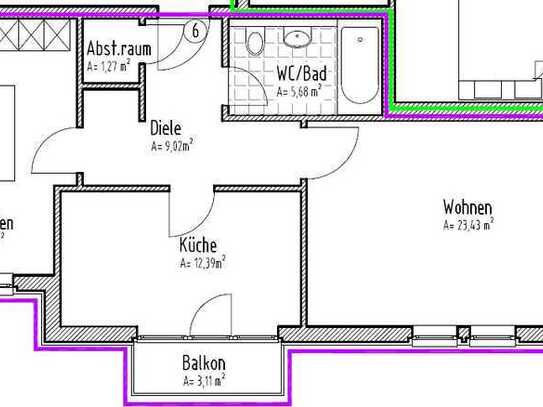 Moderne helle 2-Raum Wohnung mit Balkon nahe des „Blauen Wunders“