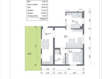 Schöne Wohnung mit großer Terrasse zentral gelegen in Laudenbach