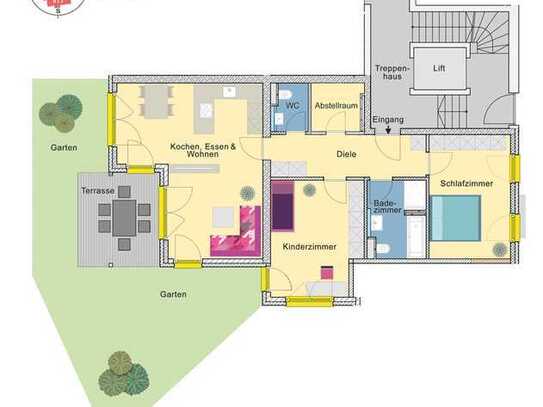 FAMILIENAKTIONSPREIS | 3 Zimmer mit großem Garten und Westausrichtung| B1.1