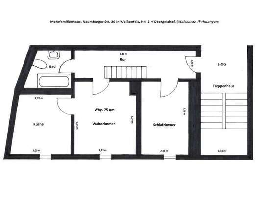 Wunderschöne 4-Raum-Wohnung im HH, 3-Obergeschoß-Dachgeschoß